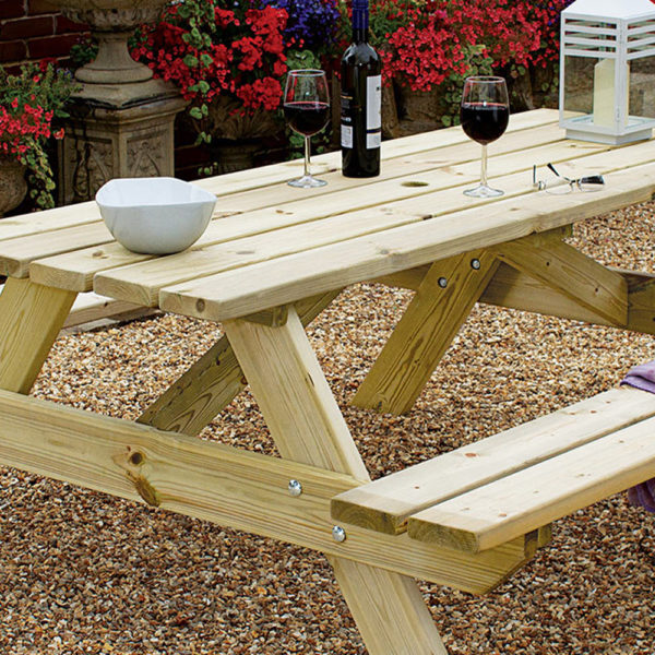 Appleton 6 Seater Picnic Bench - Image 4