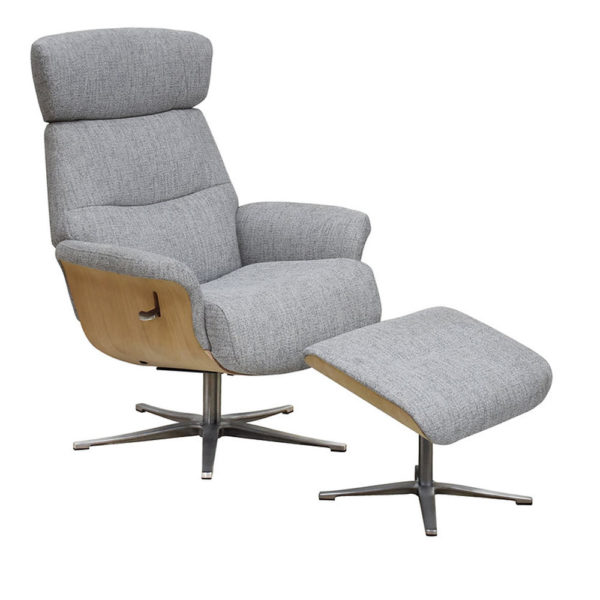 Borgue Swivel Recliner with Footstool - Image 3