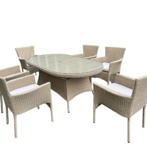 Capri 6 Seater Oval Dining Set - Image 3