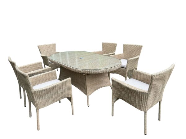Capri 6 Seater Oval Dining Set - Image 3