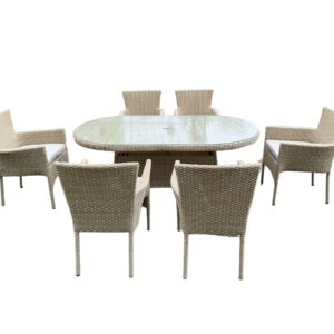 Capri 6 Seater Oval Dining Set - Image 4