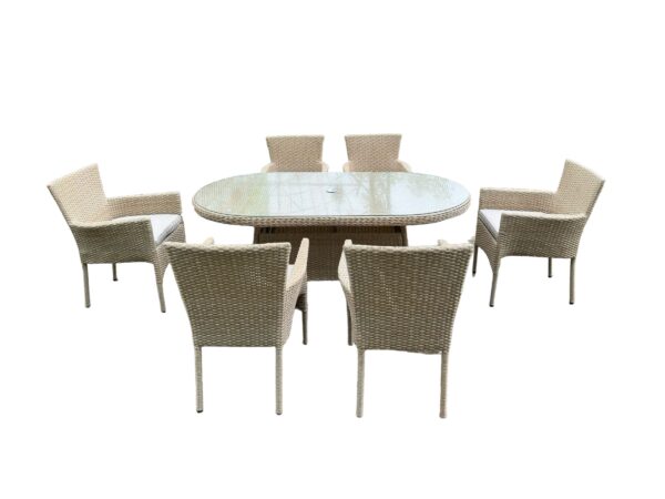 Capri 6 Seater Oval Dining Set - Image 4