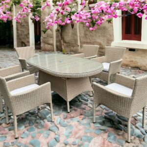 Capri 6 Seater Oval Dining Set - Image 2