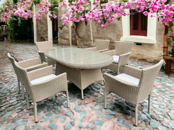 Capri 6 Seater Oval Dining Set - Image 2