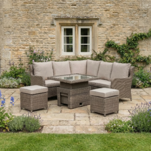 Ezra Small Corner Unit (Long Left/Long Right/Sq Corner/2 x Stool/ Adj Table 100cm)