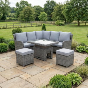 Ezra Small Corner Unit (Long Left/Long Right/Sq Corner/2 x Stool/ Adj Table 100cm)