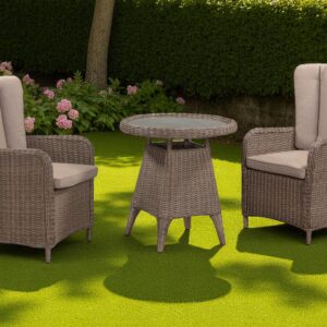 Ezra High Back Bistro Set (2 x High back Armchair/70cm Table)