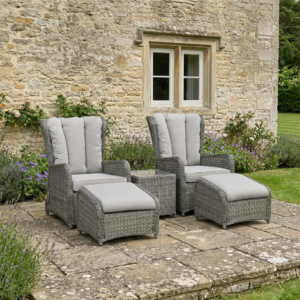 Ezra Reclining Lounge Set (2 x Lounge Chair/2 x Stool/ Side Table)