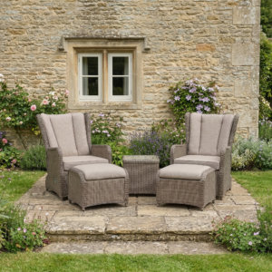 Ezra Reclining Lounge Set (2 x Lounge Chair/2 x Stool/ Side Table)